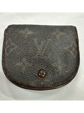 Authentic Vintage LV Monogram Canvas Coin Pouch in Dark Brown